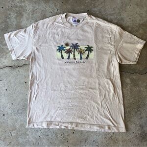Vintage Y2K Waikiki Beach Hawaii cream and white t-shirt